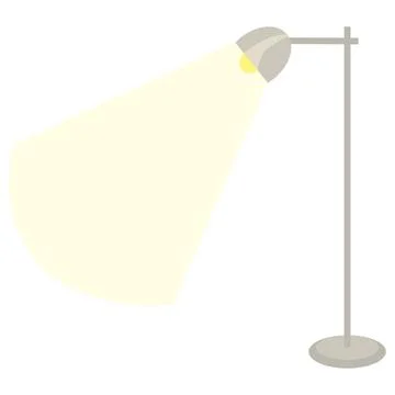 Floor lamp lighting. Torchere isolated on a white background. Stock Illustration