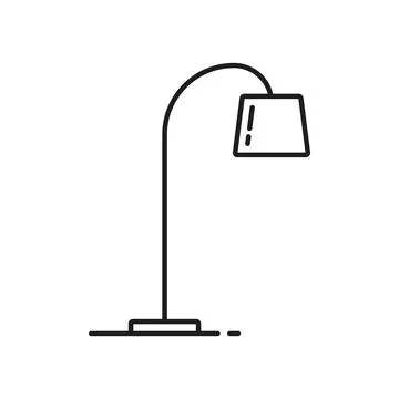 Floor lamp or reading light line icon, lighting Stock Illustration