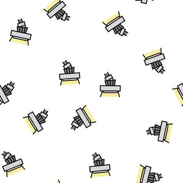 Floor lamp tool lighting vector seamless pattern Stock Illustration