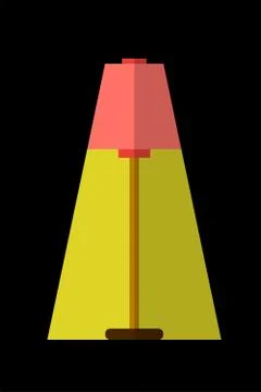 Floor lamp turned on, lighting up - flat design Stock Illustration