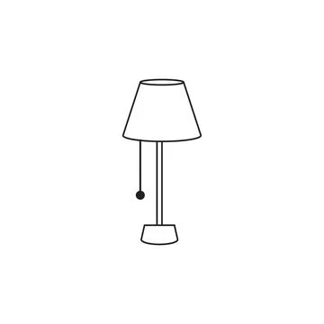 Floor lamp vector icon. Black illustration isolated on white. Simple pictog.. Stock Illustration