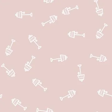 Floor lamp vintage line vector seamless pattern Stockillustratie