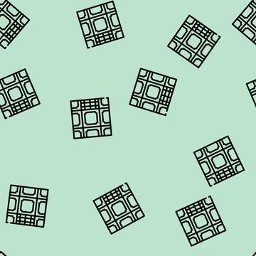 Floor lay tiles line vector seamless pattern Stock Illustration