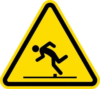 Floor level obstacle sign. 스톡 일러스트
