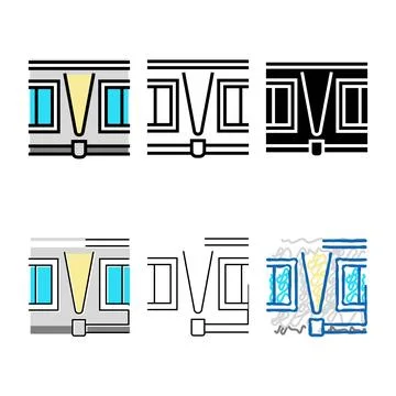Floor lighting styleset color icon vector Ilustración de archivo