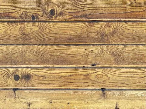 Floor log cabin wall paint stained wood wooden logs flooring house home Stock Photos