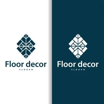 Floor logo simple abstract design home decoration Ceramic tile vector illus.. Stock Illustration