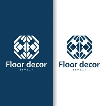 Floor logo simple abstract design home decoration Ceramic tile vector illus.. Stock Illustration