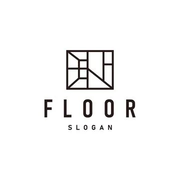 Floor logo simple abstract design home decoration Ceramic tile vector illus.. Stock Illustration