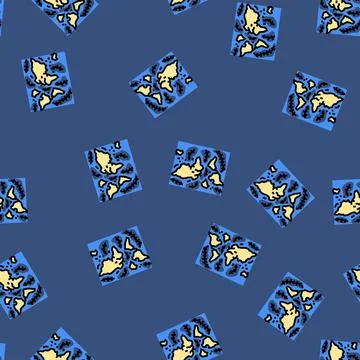 Floor map world ocean vector seamless pattern Illustrazione stock