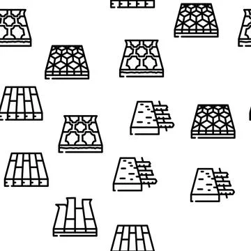 Floor Material Layers Renovation Vector Seamless Pattern Illustrazione stock
