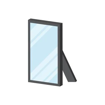 Floor mirror stand icon in flat style. Mirror glass vector illustration on .. Stock Illustration