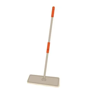 Floor mop flat vector illustration isolated on white background Stock Illustration