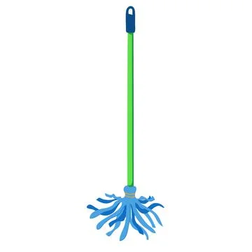 Floor mop isolated on white background Stock Illustration