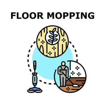 Floor mopping concept vector illustration cleaning service Stock Illustration