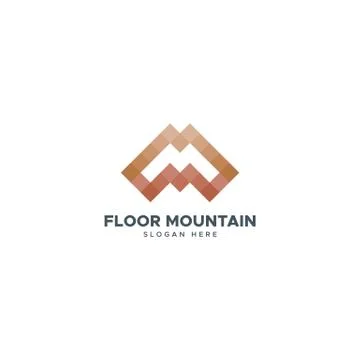 Floor mountain M logo Illustrazione stock