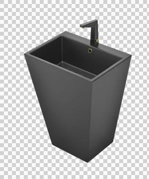 Floor-mounted wash basin with sensor faucet 스톡 일러스트