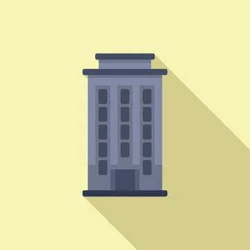 Floor multistory building icon flat vector. Small street area Ilustración de archivo