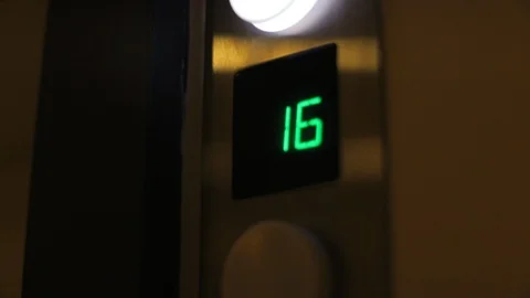Floor numbers ascending on an elevator display screen. Stock Footage 88405592