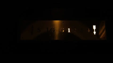Floor numbers on the retro elevator Stock Footage 194332150