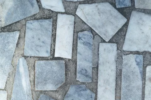 Floor or surface paved with marble slabs of a rectangular shape. Foto stock