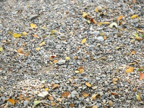 A floor or walkway paved with small grey stones. Stock Photos
