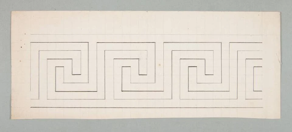 Floor pattern, face profile double sided drawing Cercha, StanisÅaw (1867 . Foto stock