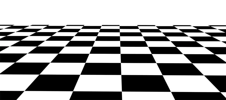 Floor in perspective with checkerboard texture. Empty chess board. Vector i.. Stock Illustration