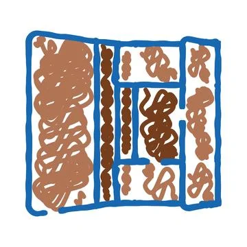 Floor plan blueprint doodle drawing creative engineering Ilustración de archivo