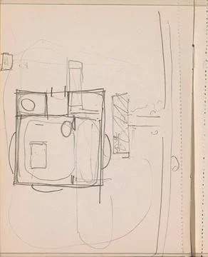Floor plan of a building. Leaf 22 Verso from a sketchbook with 42 sheets. ... Fotos de archivo