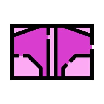 Floor plan icon displaying architectural building layout Ilustración de archivo