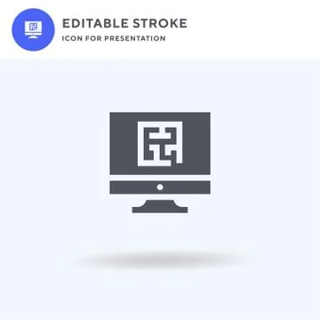 Floor Plan icon vector, filled flat sign, solid pictogram isolated on white,  Stock Illustration
