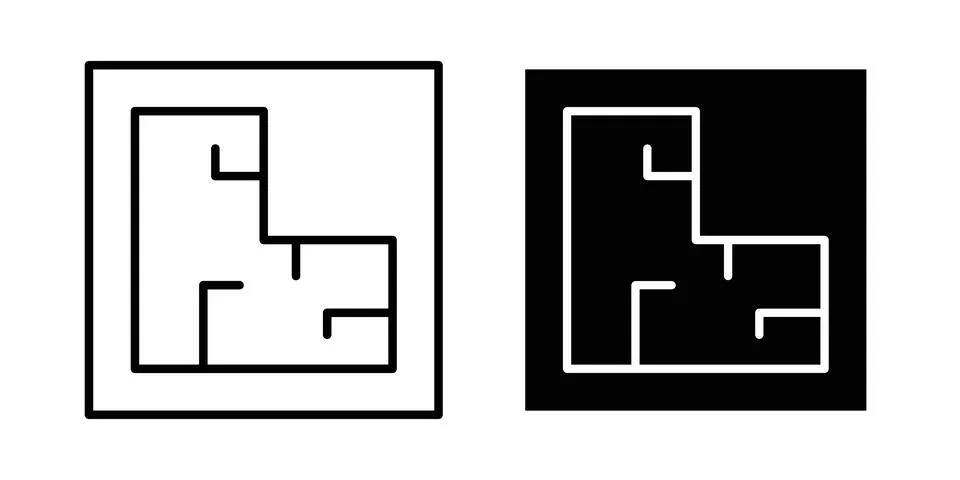 Floor plan icon vector, symbol, logo illustrations 스톡 일러스트