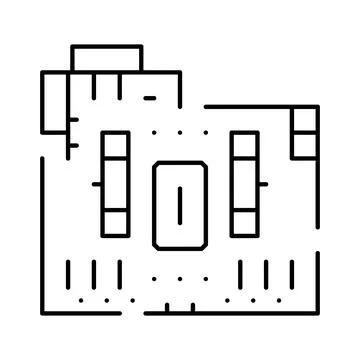 Floor plan line icon design concept Stock Illustration