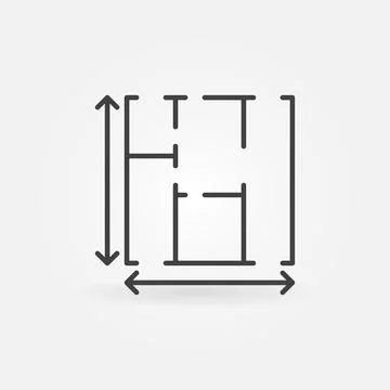 Floor Plan Measurements vector thin line concept icon or sign Stock Illustration