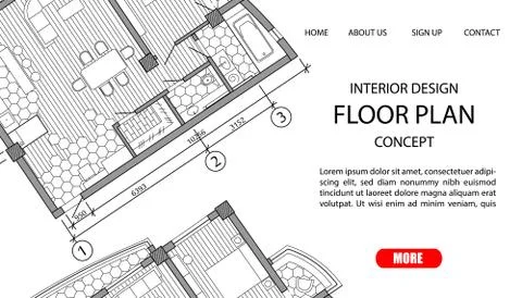 Floor plan of a modern apartment Stock Illustration