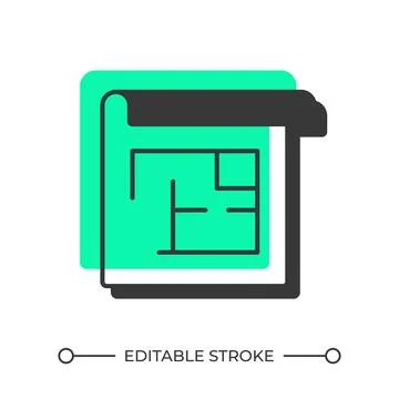 Floor plan offset shadow line icon Ilustración de archivo