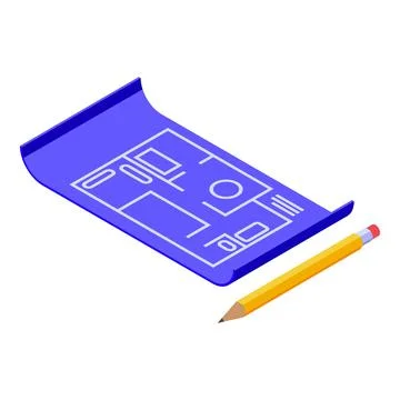 Floor plan renovation icon isometric vector. Repair parquet Stock Illustration
