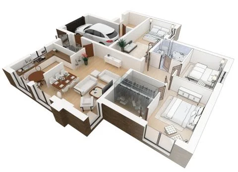 Floor plan sketch of apartment Stock Illustration