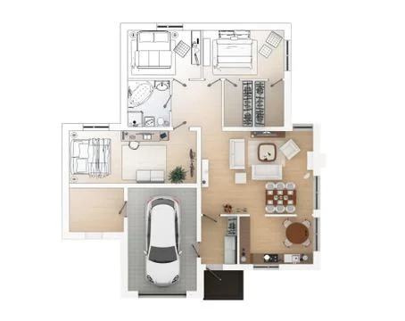 Floor plan sketch of apartment Stock Illustration
