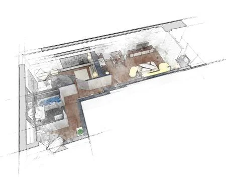 Floor plan sketch of apartment Stock Illustration