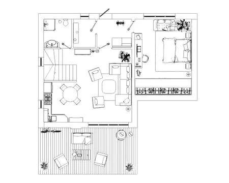 Floor plan sketch of apartment Stock Illustration