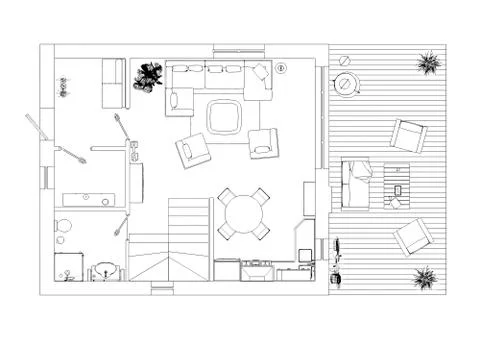 Floor plan sketch of apartment Stock Illustration