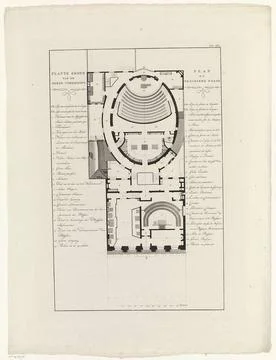 . Floor plan of the third floor of building Felix Meritis in Amsterdam. Le... Fotos de archivo