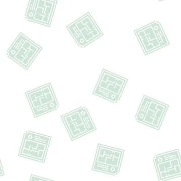 Floor planning glyph seamless pattern Stock Illustration