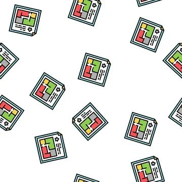 Floor planning vector seamless pattern Stock Illustration