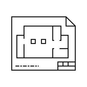 Floor plans architectural drafter line icon vector illustration Stock Illustration
