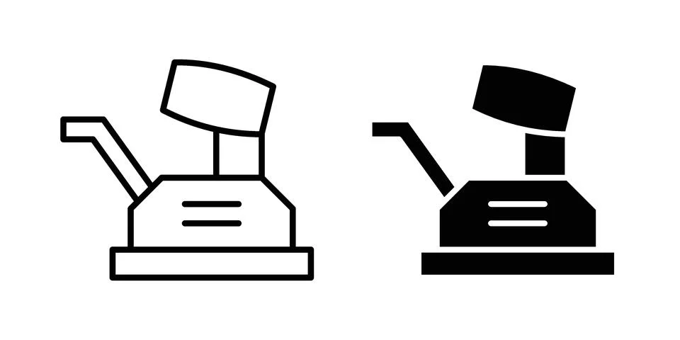 Floor sanding machine icon linear versions pack on white background Illustrazione stock