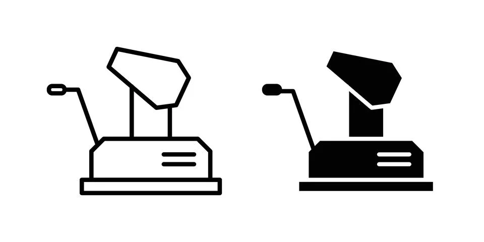 Floor sanding machine icon set modern line and solid style collection. Stock Illustration