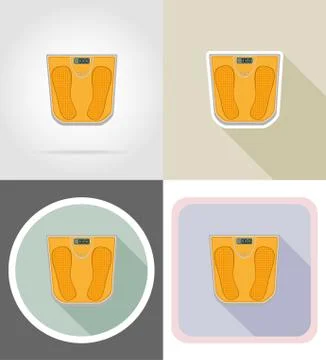 Floor scale flat icons vector illustration Stock Illustration